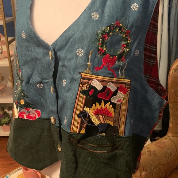 🤎Vintage reversible Christmas vest - Picture 6 of 10